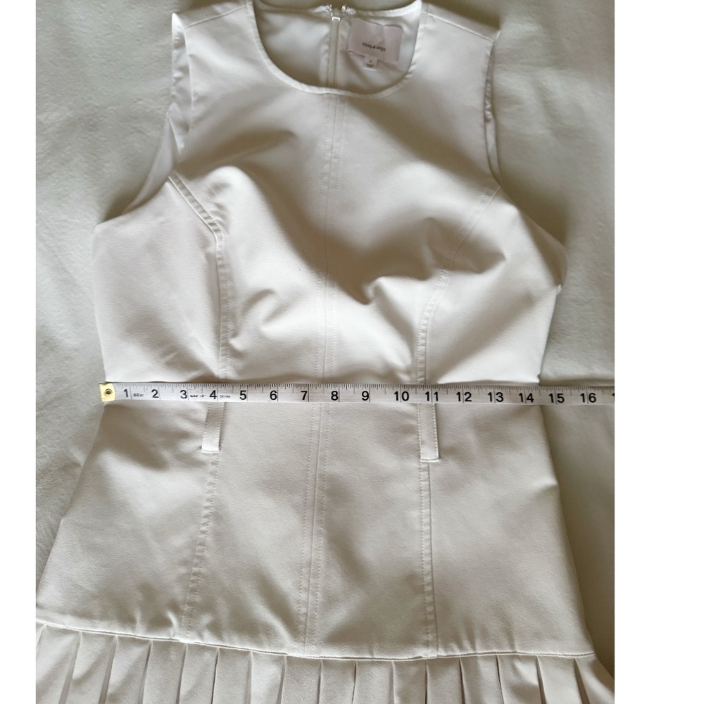 Cinq A Sept The Charolette Pleated Skirt Dress in Off White Size 4 - Picture 11 of 12